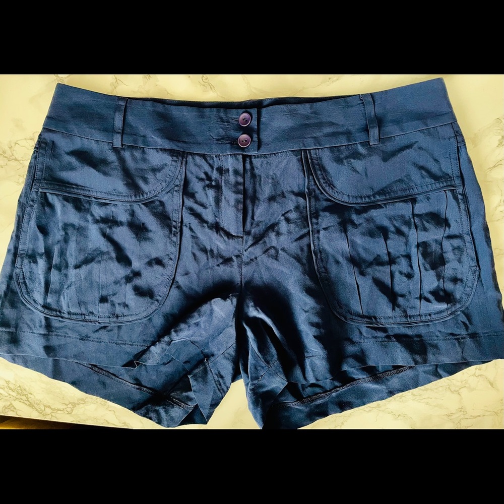 Cynthia Vincent blue silk shorts